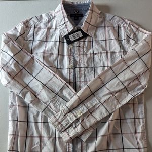 NWT Tommy Hilfiger Boy's XL (16/18) Plaid Windowpane Cotton Dress Shirt